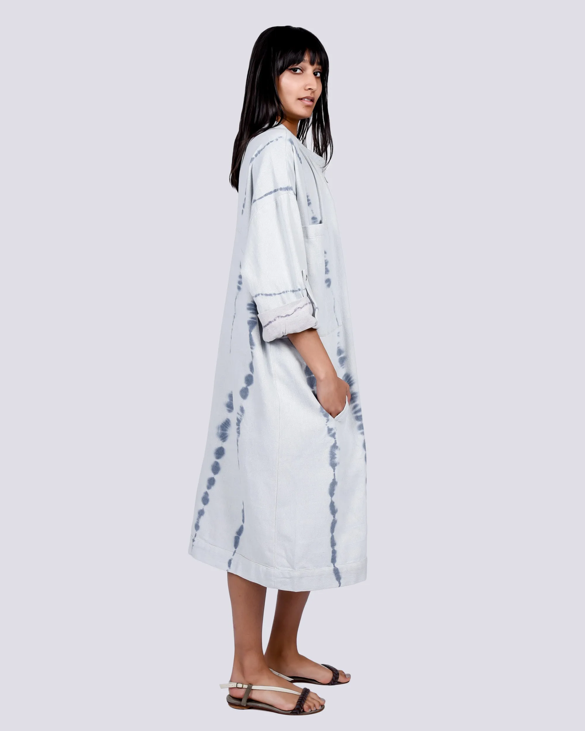 Beni dress in ice wash tie dye