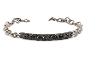 BLACKENED ID CHAIN BRACELET