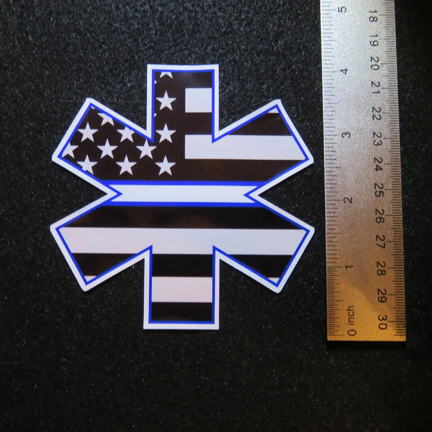 EMS Star of Life Thin White Line Vinyl Decal