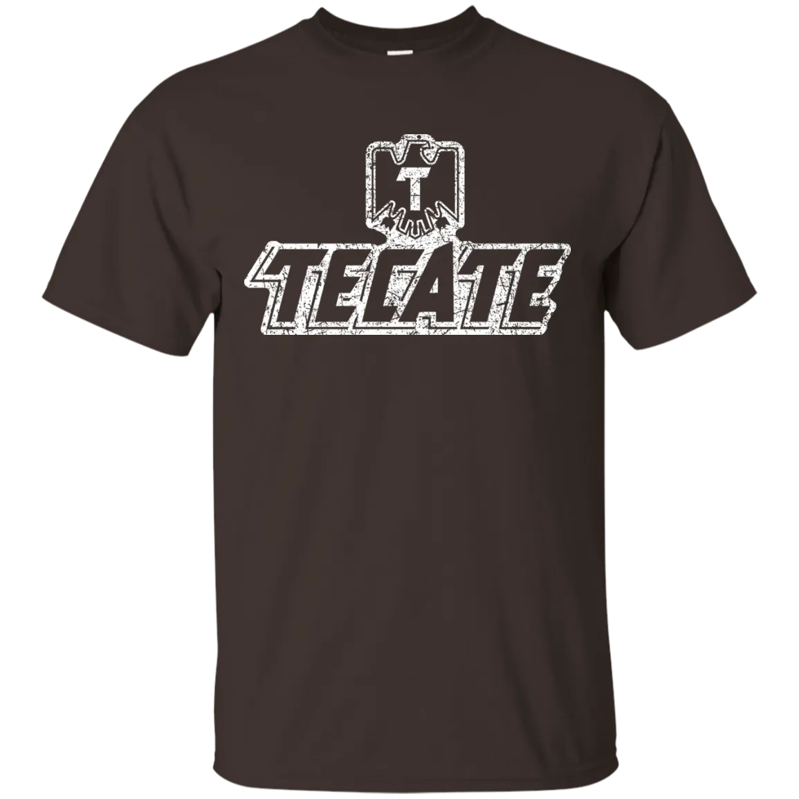 Tecate Beer T-Shirt Custom Designed White Worn Label Pattern