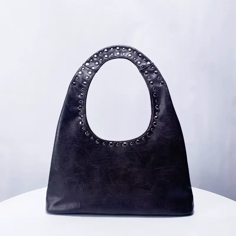 Vintage Luxe Vegan Studded Tote